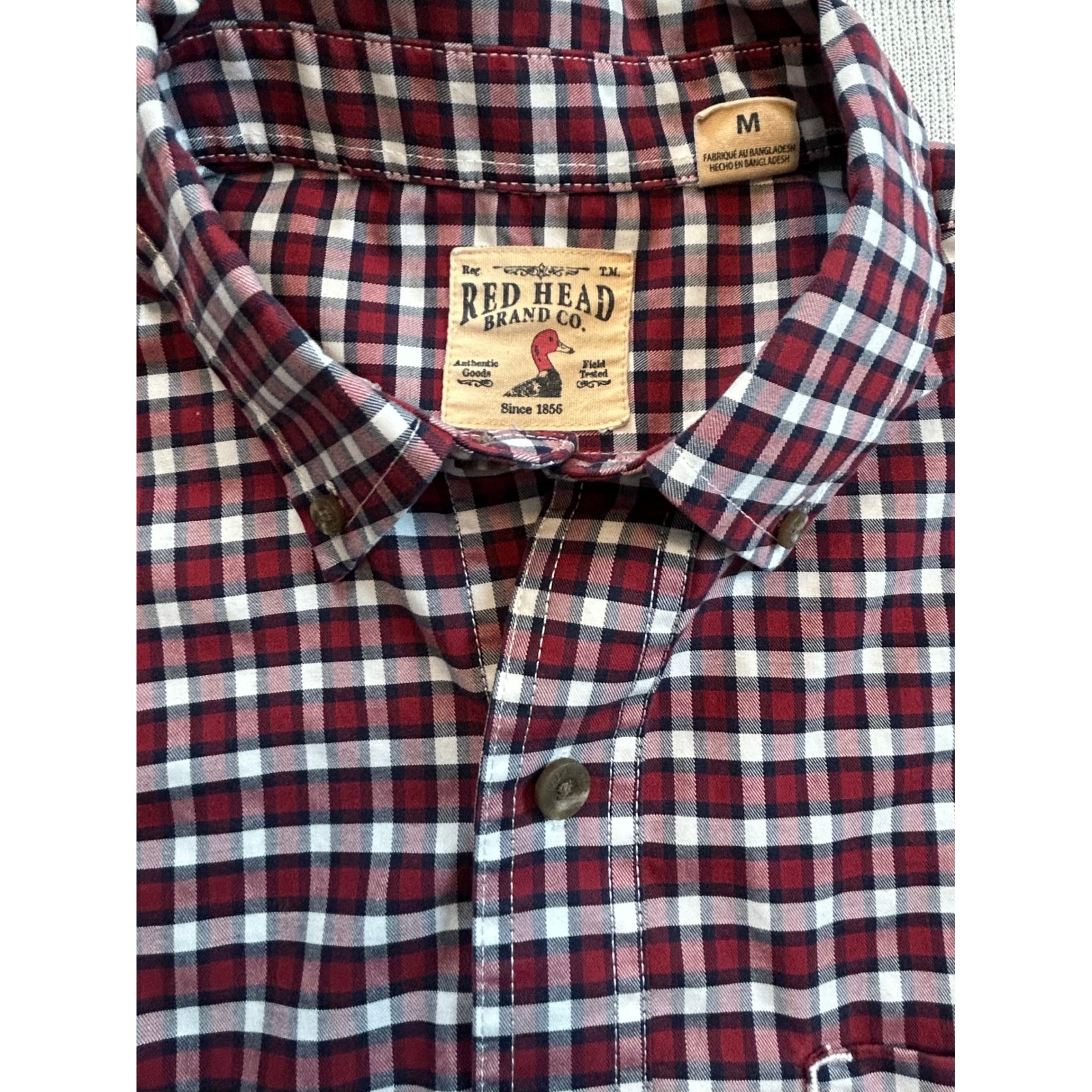 Red Head Brand Co Mens Plaid Long Sleeve Button Down Shirt Size Medium